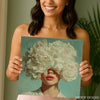 White Peony Bloom Portrait Art - View 9