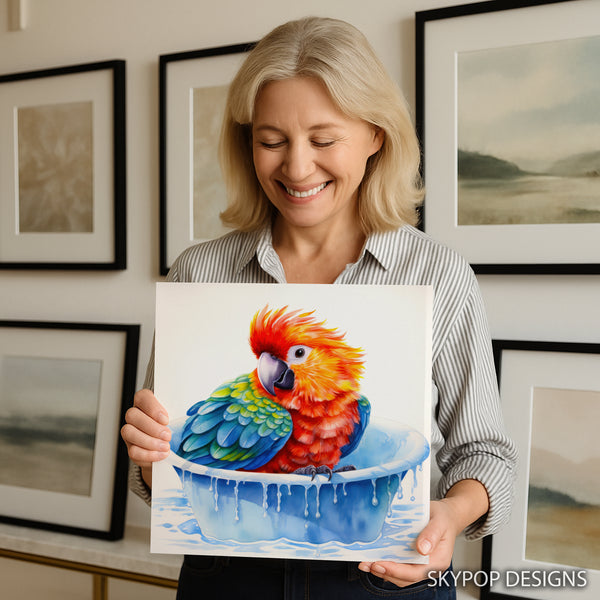 Parrot Bath Time Art - View 9