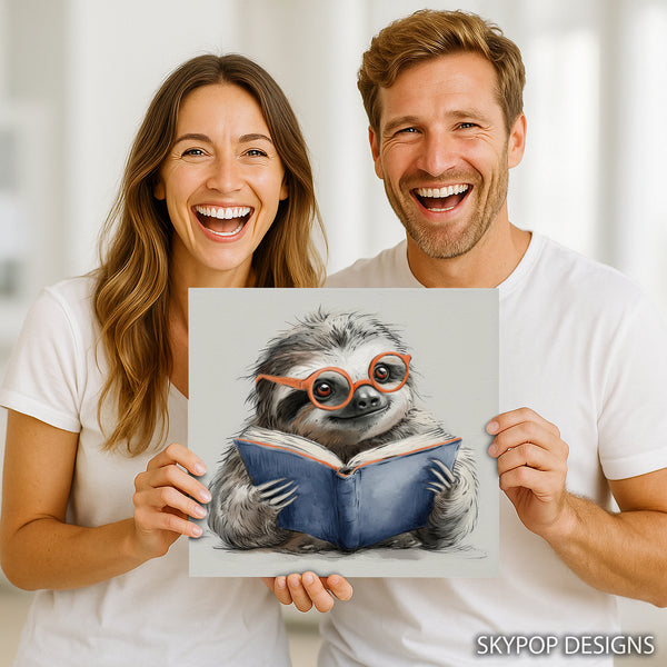 Sloth Bookworm Art - View 9
