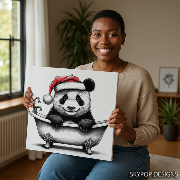 Panda Christmas Bath Art - View 9