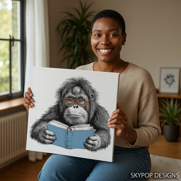 Orangutan Reading Art - View 9