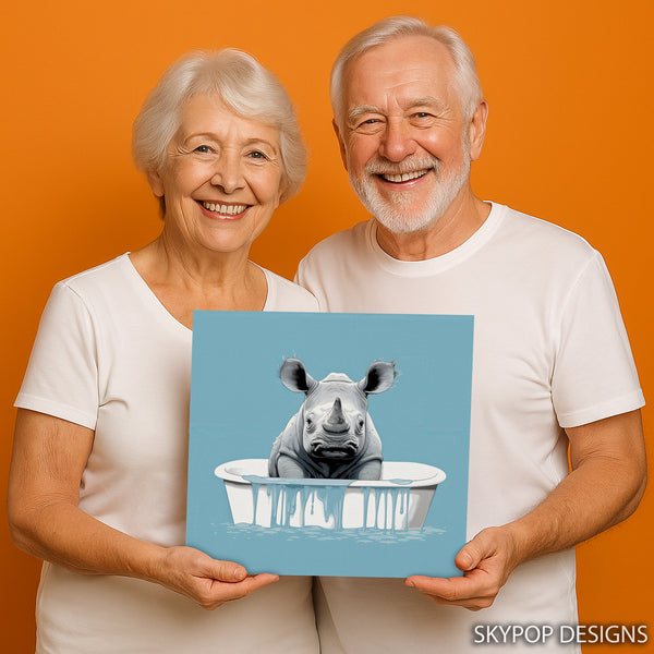 Rhino Bathtime Fun Art - View 9