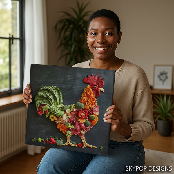 Rooster Vegetable Art - View 9