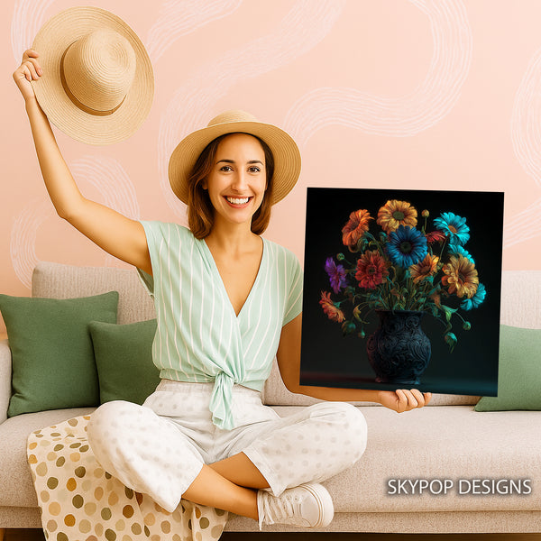 Neon Bloom Vase Art - View 9