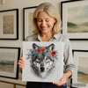 Wolf Floral Crown Art - View 9