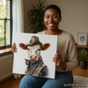Cowboy Highland Cow Art - View 9