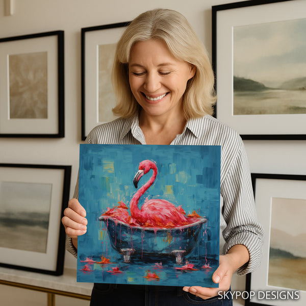 Flamingo Bath Time Art - View 9
