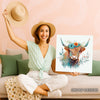 Highland Cow Floral Crown Art - View 9