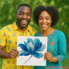 Blue Peony Bloom Art - View 9