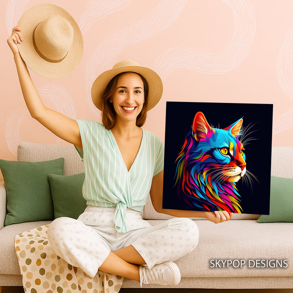 Neon Cat Explosion Art - View 9