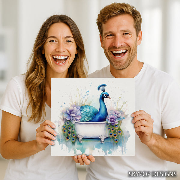 Peacock Bath Art - View 9
