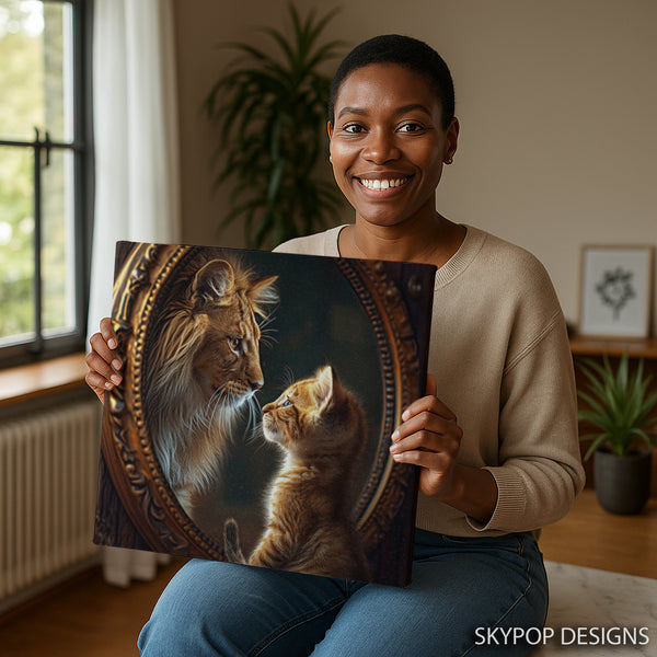 Kitten Lion Mirror Art - View 9