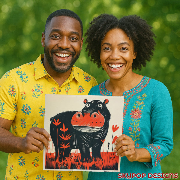 Hippopotamus Art - View 9