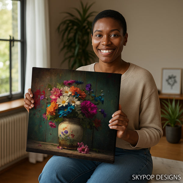 Rustic Floral Arrangement Art - View 9
