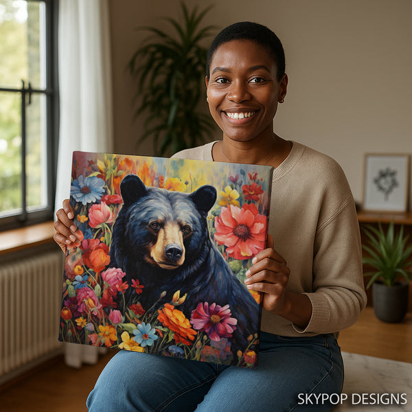 Bear Amongst Flowers Art - View 9