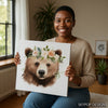 Bear Floral Crown Art - View 9