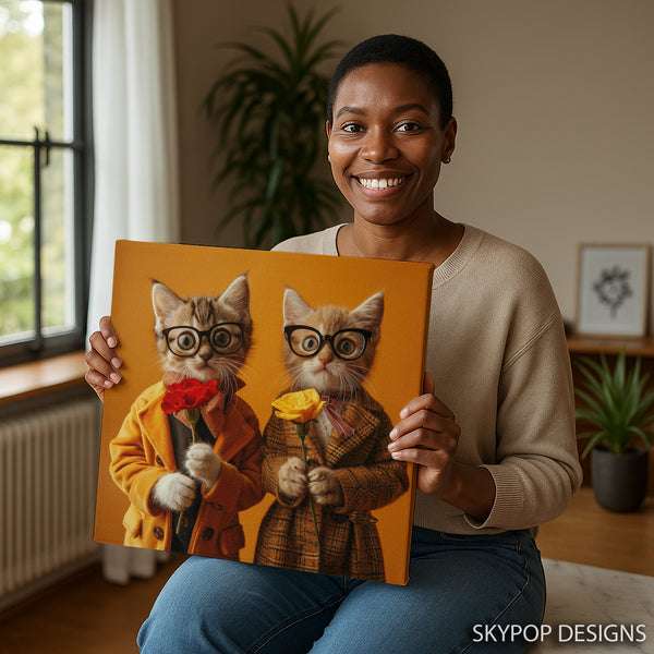 Cat with Roses Art - View 9
