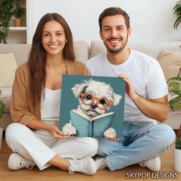 Maltese Book Lover Art - View 9