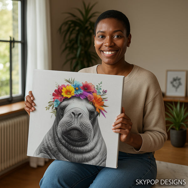 Walrus Floral Crown Art - View 9