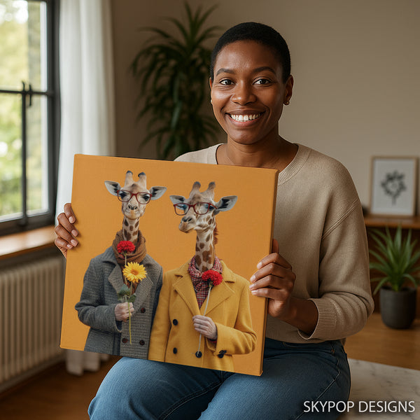 Giraffe Couple Art - View 9