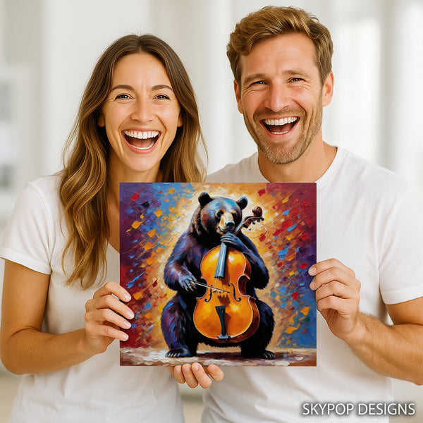 Bear Playing Cello Art - View 9