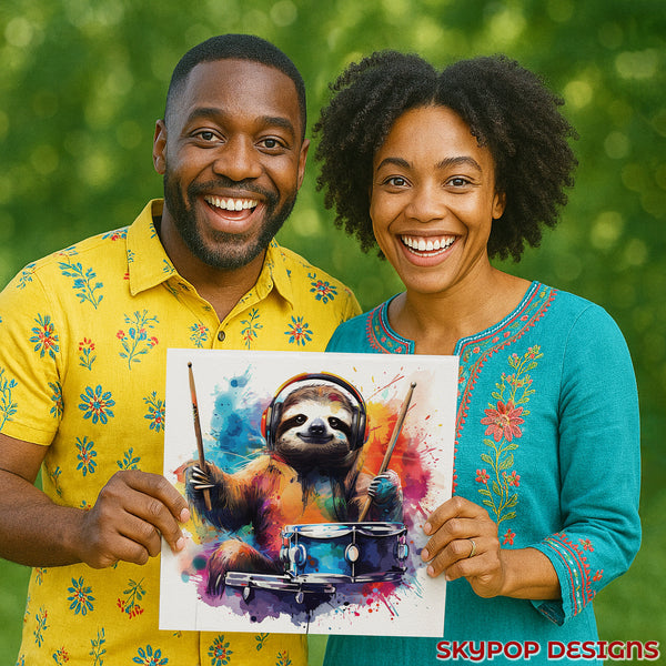 Sloth Drummer Art - View 9