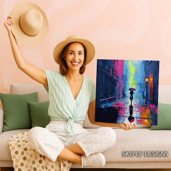 Rainy Evening Cityscape Art - View 9
