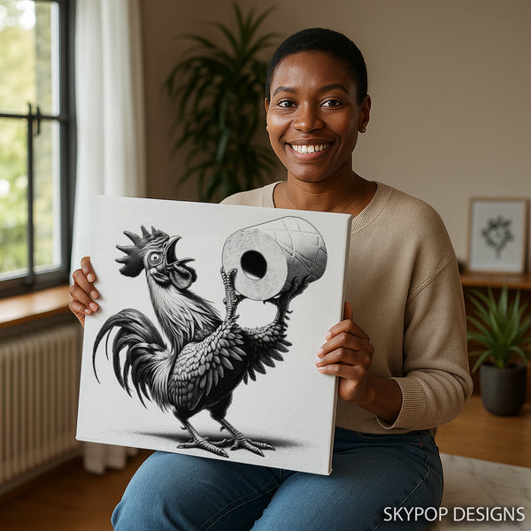 Rooster Toilet Paper Art - View 9