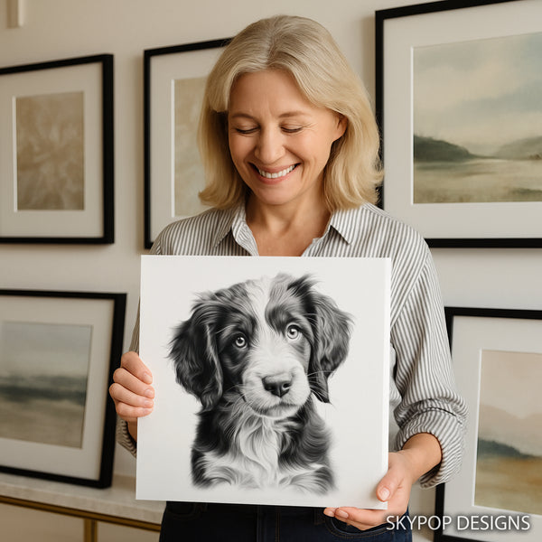 Border Collie Puppy Art - View 9