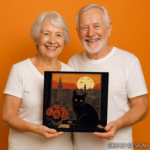 Black Cat Sunset View Art - View 9
