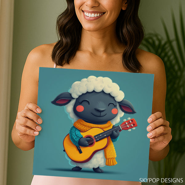 Sheep Playing Guitar Art - View 9