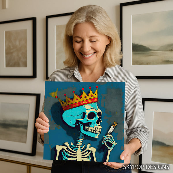 King Skeleton Smoking Art - View 9