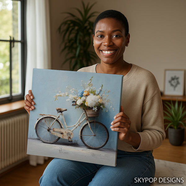 Vintage Bicycle Flower Basket Art - View 9