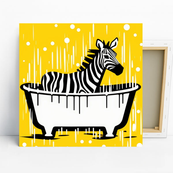 Zebra Bathtime Splash Art