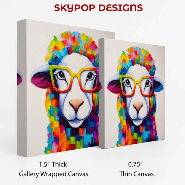 Sheep Reading Glasses Art - View 2
