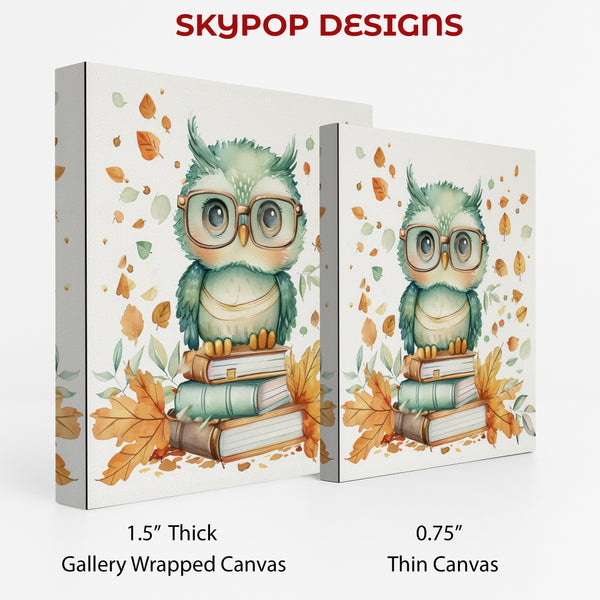 Owl Reading Books Art - View 2