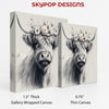 Highland Cow Floral Crown Art - View 2