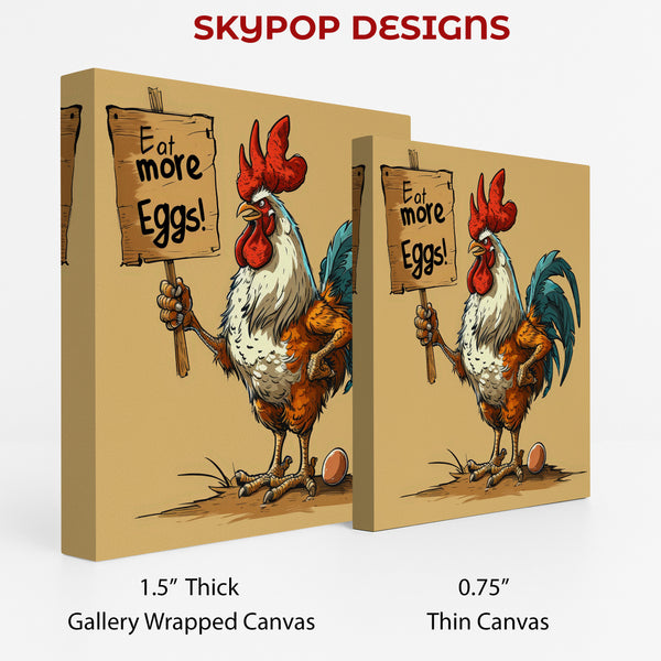 Rooster Says Eat More Eggs Art - View 2