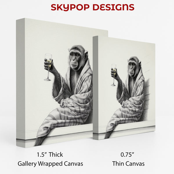 Monkey Champagne Art - View 2