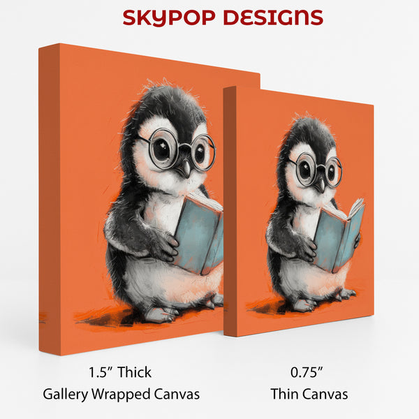 Penguin Reading Book Art - View 2