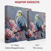 Blue Budgie Cherry Blossom Art - View 2