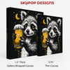 Raccoon Beer Night Art - View 2