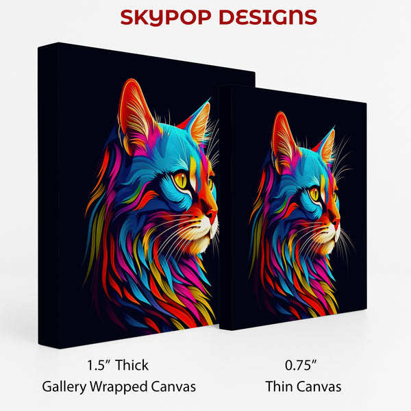 Neon Cat Explosion Art - View 2