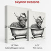 Highland Cow Bath Time Art - View 2