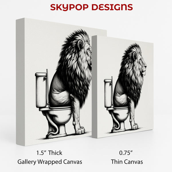 Lion on Toilet Art - View 2