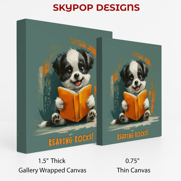 Puppy Reading Book Art - View 2
