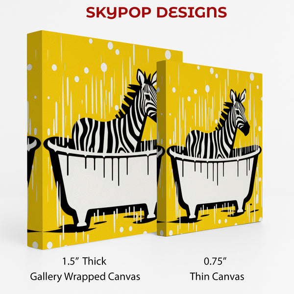 Zebra Bathtime Splash Art - View 2