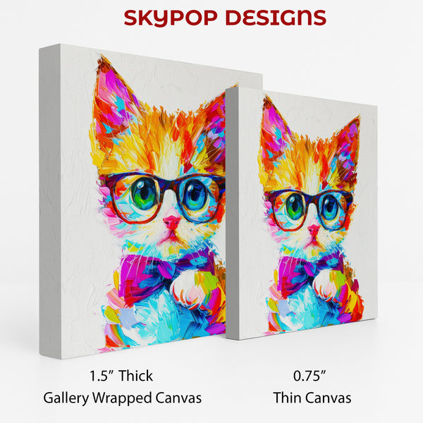 Dapper Cat With Glasses Art - View 2