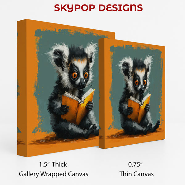 Lemur Reading A Book Art - View 2