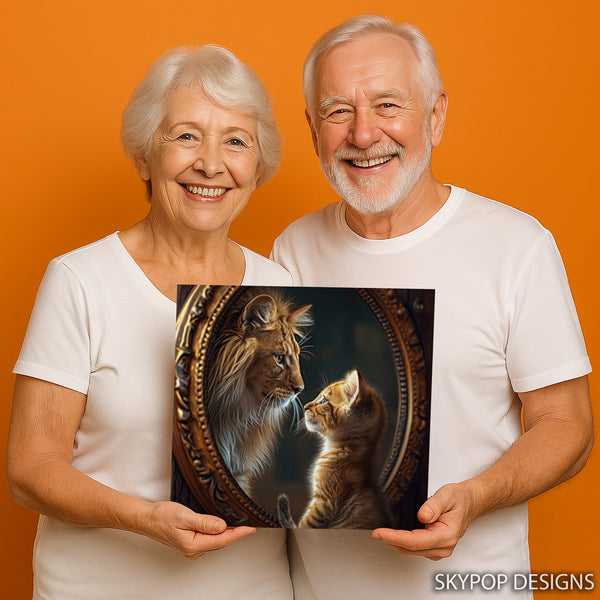 Kitten Lion Mirror Art - View 3